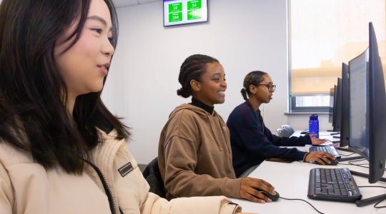Students using computers