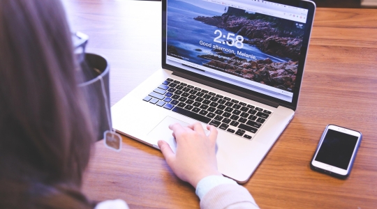 Woman sat at a laptop - from Pixabay - https://pixabay.com/photos/student-woman-startup-business-849820/