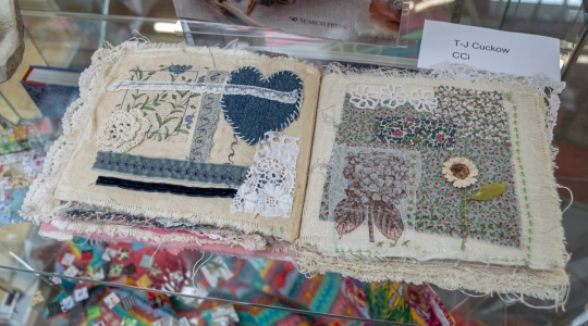 Cloth artist's book created with sewing and textile arts