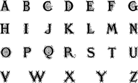 Alphabet. From Pixabay - https://pixabay.com/vectors/alphabet-font-english-alphabet-7702011/
