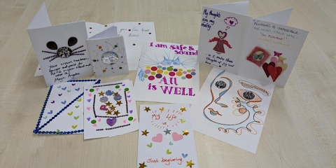Affirmation cards from previous Library crafternoon events