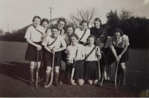 Photograph of a 1940s women's hockey team - From the University Archive - EDUC/15/3.10.21 Student hockey team at City of Portsmouth Training College