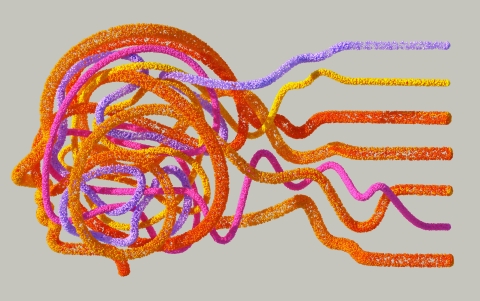 Human head created from pipe cleaners, with trailing pipe cleaners representing motion.  From Pixabay - https://www.pexels.com/photo/an-artist-s-illustration-of-artificial-intelligence-ai-this-image-depicts-how-ai-can-help-humans-to-understand-the-complexity-of-biology-it-was-created-by-artist-khyati-trehan-as-part-17484975/