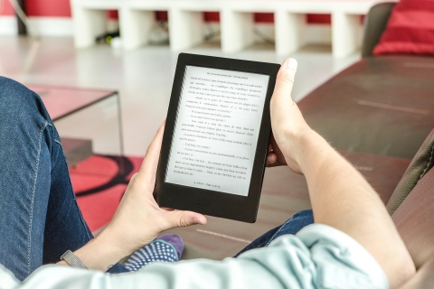 Electronic book being read using an ebook reader