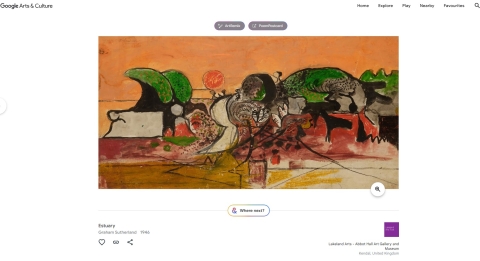 Screenshot from Google Arts & Culture showing an image of the painting Estuary by Graham Sutherland (1946)