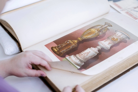 Book of art prints from the Rare Books Collection