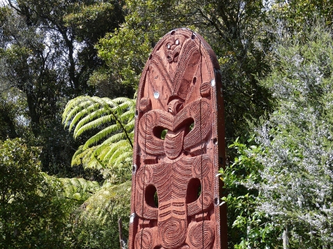 Maori wood carving. From Pixabay - https://pixabay.com/photos/carving-stake-carved-new-zealand-224174/
