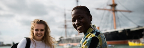 Students at the Historic Dockyard in Portsmouth