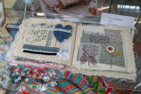 Cloth artist's book created with sewing and textile arts