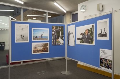 Photographs on display boards