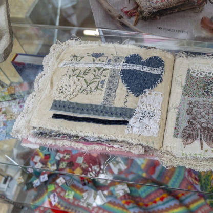 Embroidered textile book