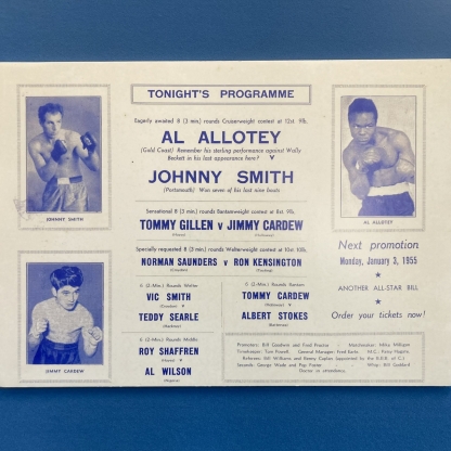 Poster promoting a boxing match featuring Roma boxers