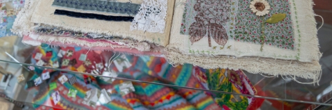 Cloth artist's book created with sewing and textile arts