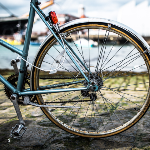 This is a high-resolution image of a bicycle wheel.