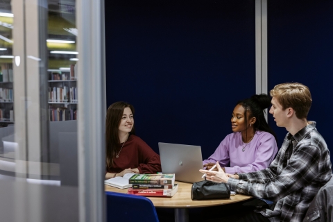 B-roll Day one - studying in library booth
