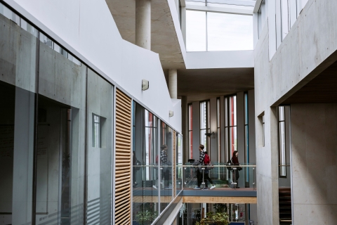 B-roll Day one - Students walking through the library