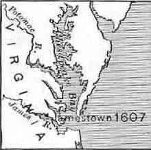 Sketch map of Jamestown