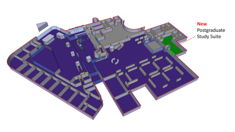 Postgraduate Study Suite on the Library map