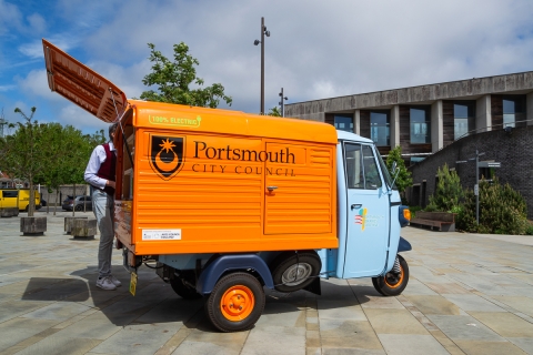 Public library tuk-tuk book van