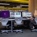 Photographs of new Curved Monitor Displays installed at University Library