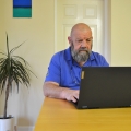 A person using a laptop